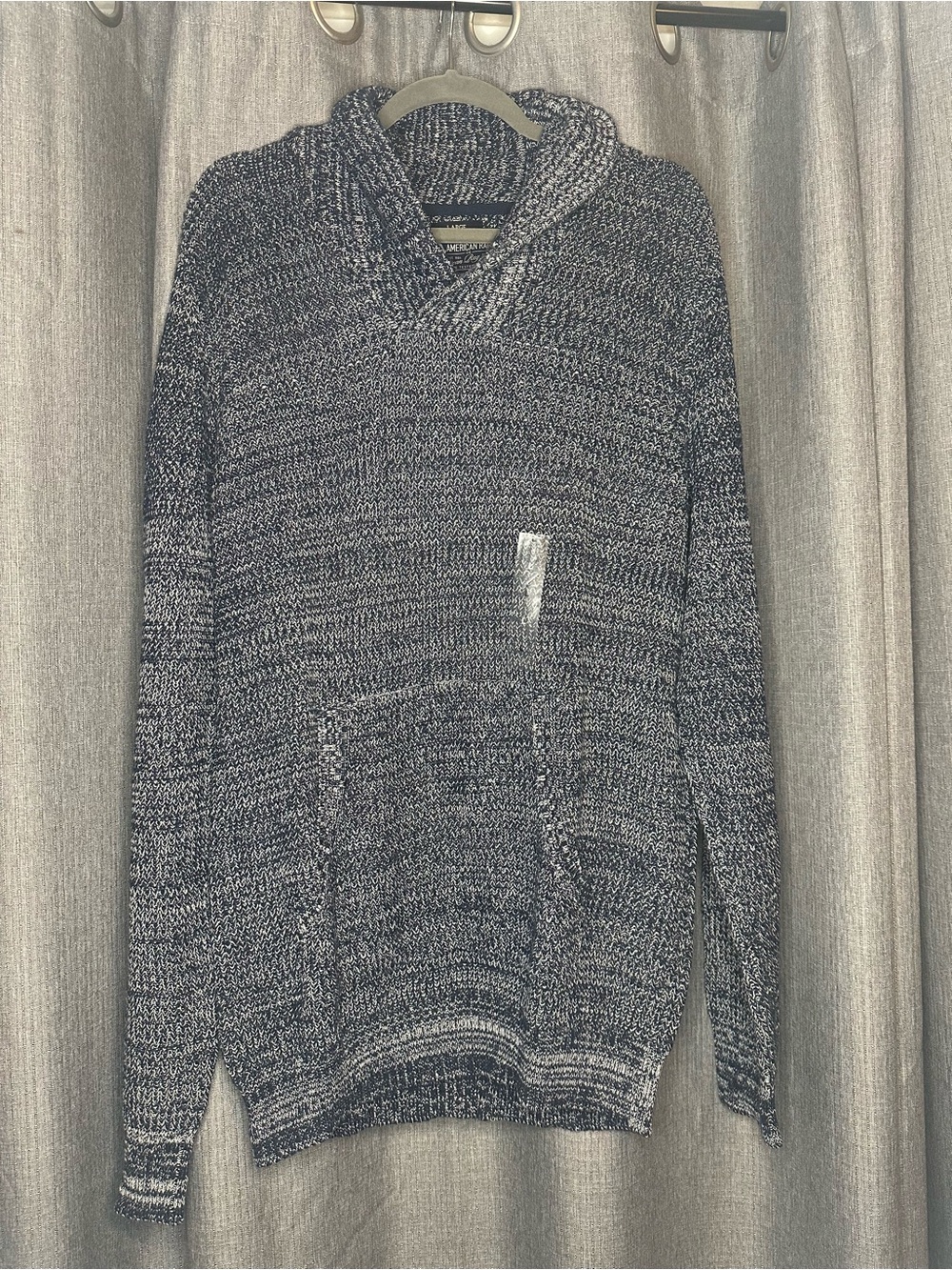 American Rag Men's Marled Charcoal Hooded Sweater